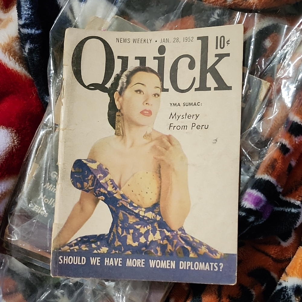 VINTAGE QUICK MAGAZINE with YMA SUMAC COVER - JANUARY 1952
